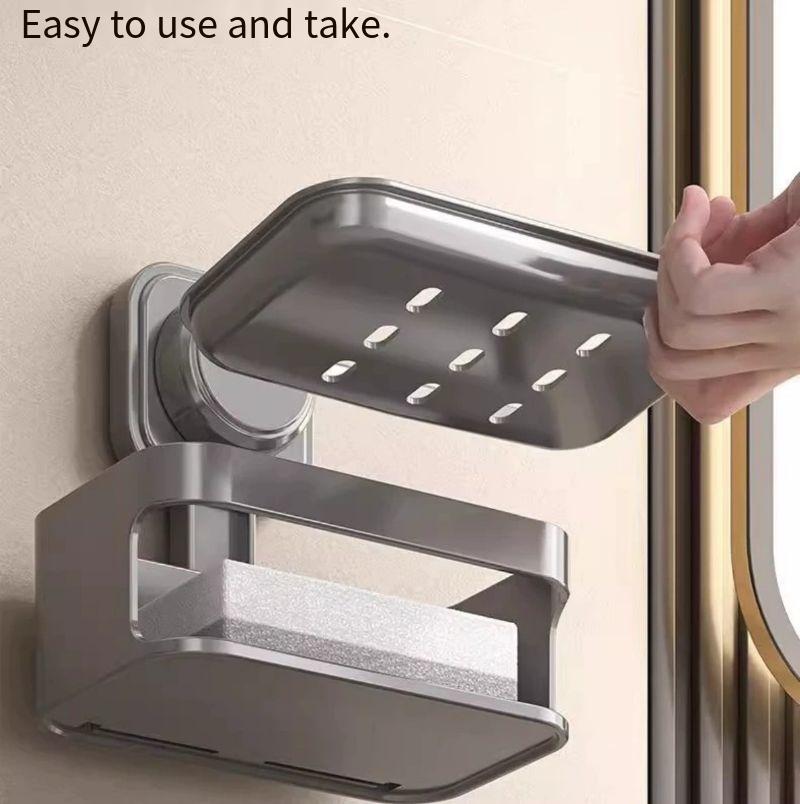 

Punching-free sucker storage rack plastic soap rack