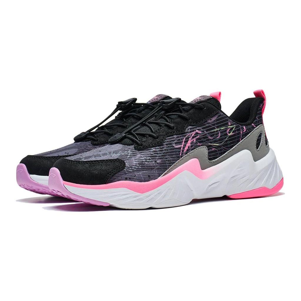 Li Ning Childrens Night Elf 3.0 Luminous Comfortable Versatile Non-Slip Wear-Resistant Casual Shoes Kids Casual Shoes Black Gray YKCT108-6