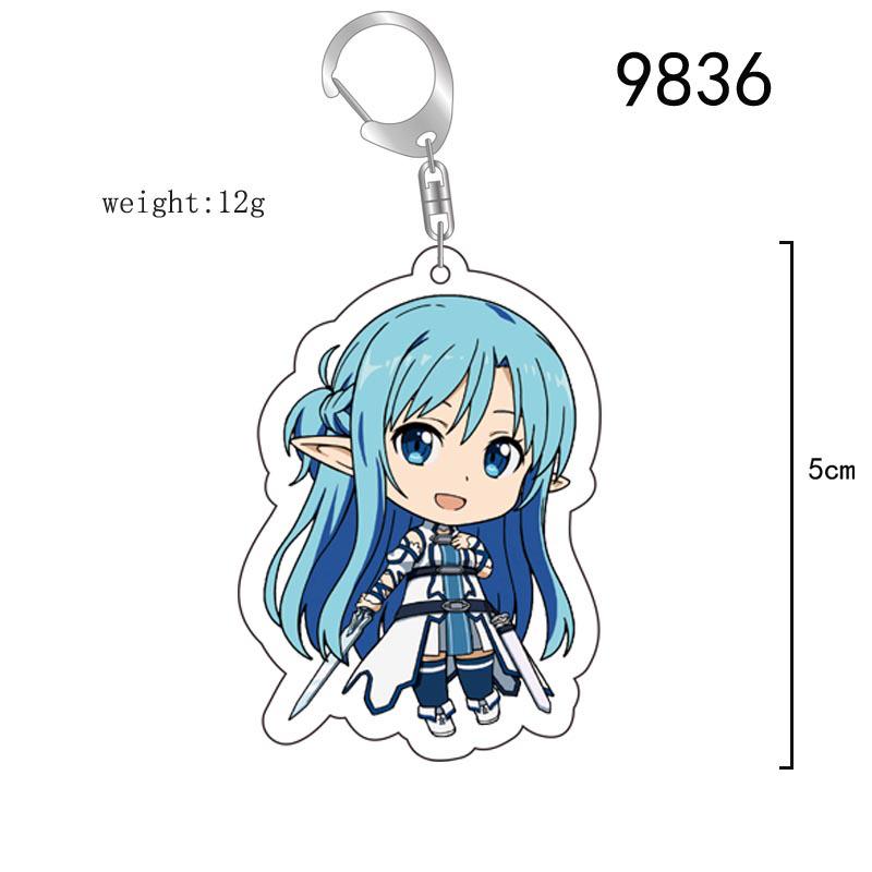 Sword Art Online Acrylic Keychain: Asuna, Sinon, Kirito Anime Charm