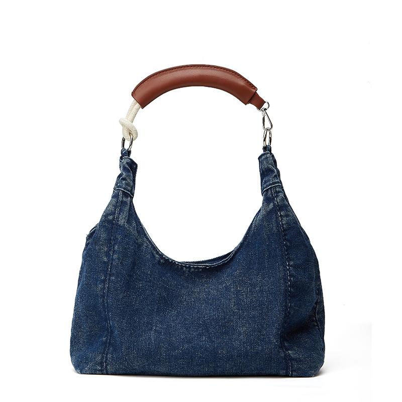 Premium denim tote bag women's summer new niche casual commuter underarm bag Spice girl shoulder bag