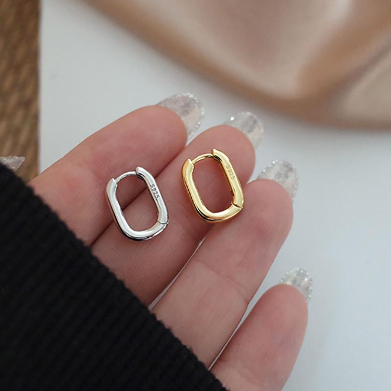 Prevent Allergy Silver Color Stud Earrings France Fashion Vintage Handmade U-Shape Circle Bride Jewelry Gifts