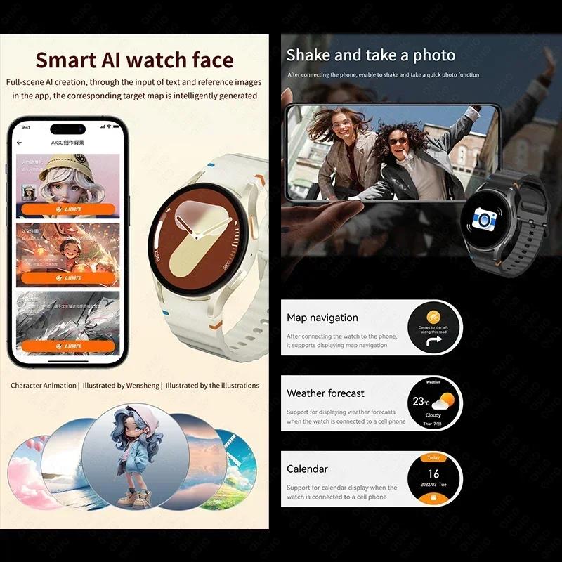 2025 Watch 7 Mini Smart Watch Men Women AMOLED HD Screen Compass Heart Rate Fitness Sport Waterproof Bluetooth Call Smart Watch