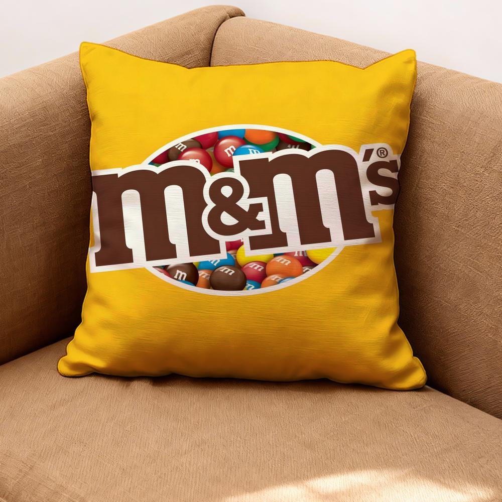 

M&M s Cushion Cover Premium Comfort Reversible Pillow Cove -Two in One Design for Any Room & Car Interior 50cmx50cm