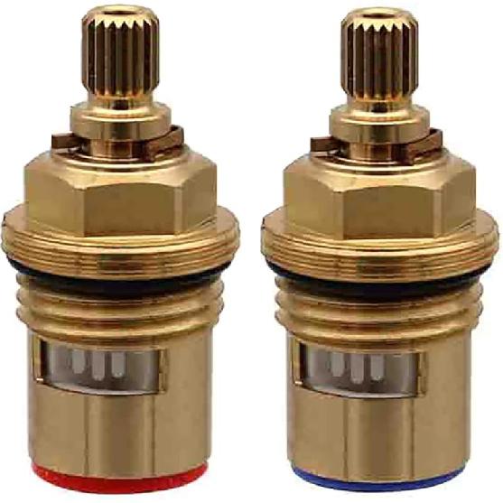 Mix Tap Inner Cartridge Replacement, Spare Valves, Tap Valves, Brass Ceramic Disc Cartridges Insert Faucet Valve Quarter Turn 1/2" Ceramic Tap Valves