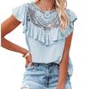 Elegantní dámské letní halenky Móda Nové Ležérní Žena Topy Dámské Košile Halenka Košilka Dámské Krajkové Blusy Top Dámské Mujer