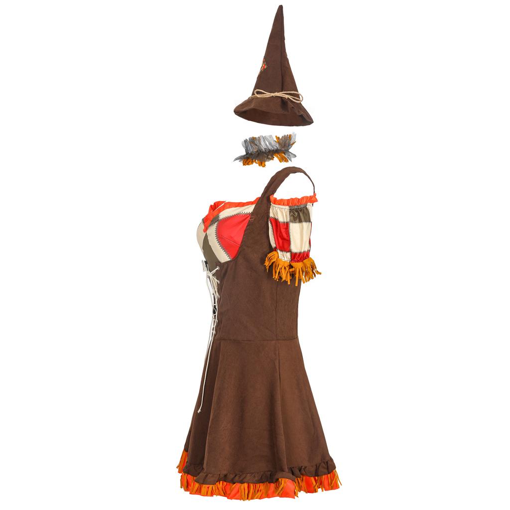 Clown Witch Costume, Wizard, Wizard of Oz Scarecrow Drama Stage Costume, Halloween Costume