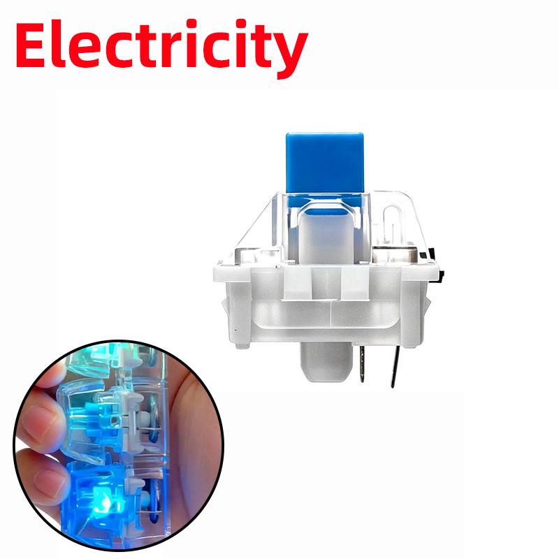 50pcs Fashion Dustproof Blue Push-button Replacement Keyboard Keycap Parts Keychain Decompression Button DIY Keyring Accessories