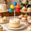 Bunte Mini-Ballon-Kuchenaufsätze Kunststoff-Ballon-Spieße 5 Ballons Dessert-Cupcake-Dekoration für Geburtstagsfeier Hochzeitsfeier