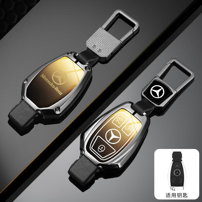 RPO5   Leather Car Key Case Fob for Mercedes Benz A B C S Class AMG GLA CLA GLC W176 W221 W204 W205 Suede Car Key Cover Bag