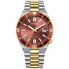 Collection Mechanical Automatic Watch NJ0230-58X Waterproof Stylish Men's Silver Red Gold Second Hand
