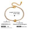 Classic Fashion Style 18K Gold Plated Stainless Steel White Rhinestone Chain Tennis Letter Bracelets for Women Daily Wear