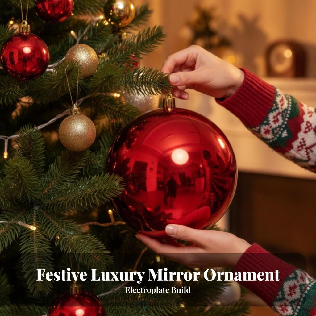 Glossy Tree Ornament with Gold Cap Easy to Hang Decoration Sturdy for Mantel