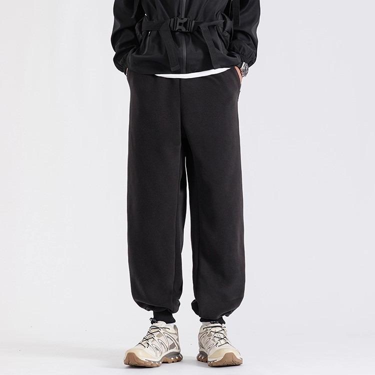 Polished Suede Leggings Casual Pants Men's Autumn Drawstring Elastic Youth Loose Sports Leggings