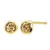 Sears K10 Yellow Gold Citrine Bezel Stud Earrings