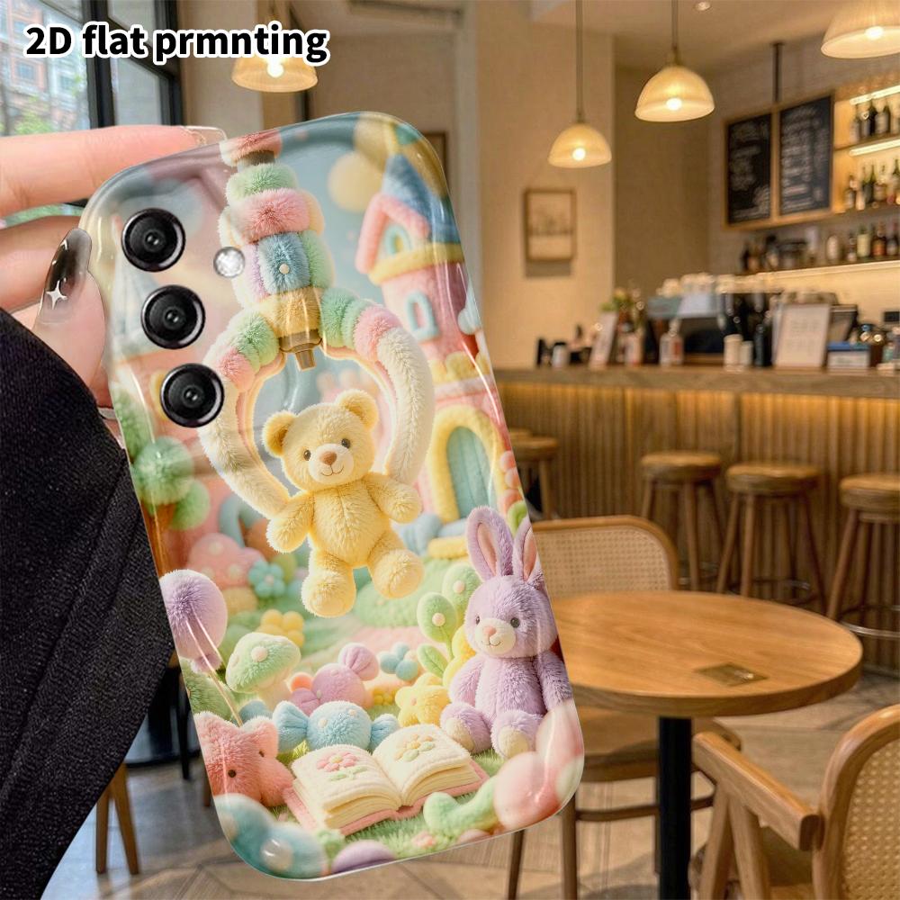Phone Case: 2D Flat, Suitable for Samsung Galaxy A34 A35 M05 M06 S20 S22 S21 FE Plus 5G Protective Case, Castle Cradle Teddy Bear, Perfect Christmas a