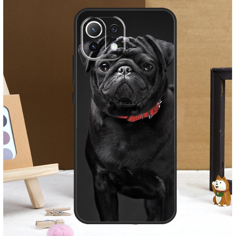 

Cute Black Pug Dog Case For Xiaomi 15 14 Ultra 13T 14T 15T 17 Pro Max POCO F7 Pro F5 F6 X5 X6 X7 F8 Ultra Cover Xiaomi 15T Pro