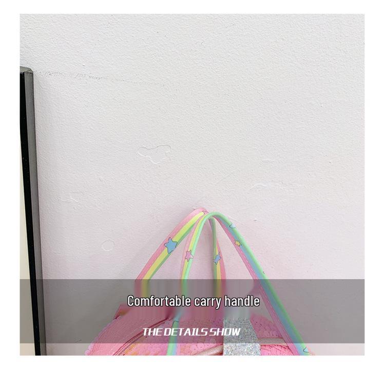 Unicorn Sequin Backpack: Large Capacity, Cute Iridescent Schoolbag for Girls