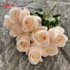 Realistic Rose Silk Buds 9 Stems Artificial Flowers Home Decor Props Photography