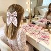 8Pcs Ribbon Tail Floral Print Bow Hair Clips Fabric Ribbon Spring Clips  Daily Wear