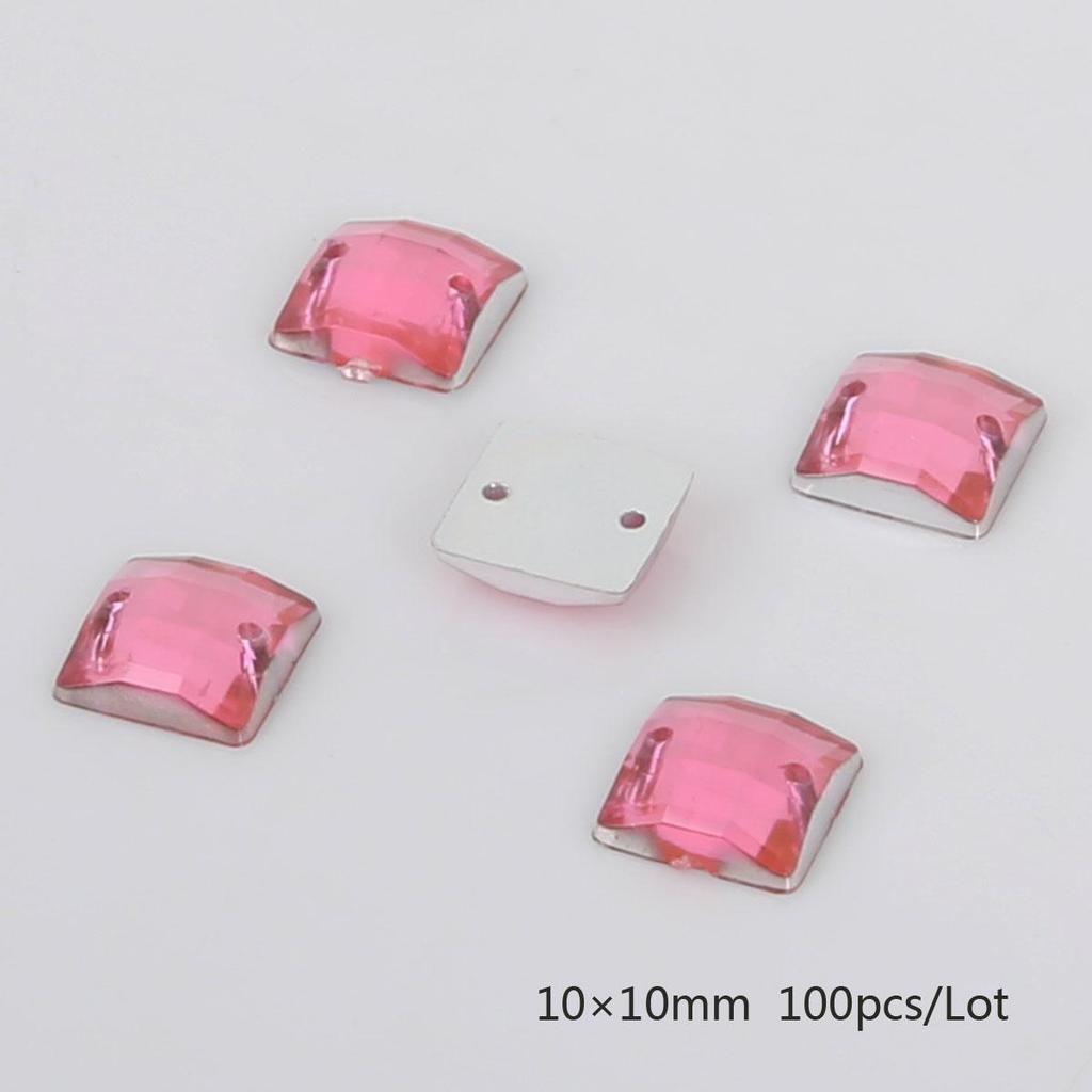 50/100 de bucăți de cusut cu strasuri cu spate plat, margele acrilice pătrate, pietre de cristal strass, pentru decorațiuni de album de însemnări DIY
