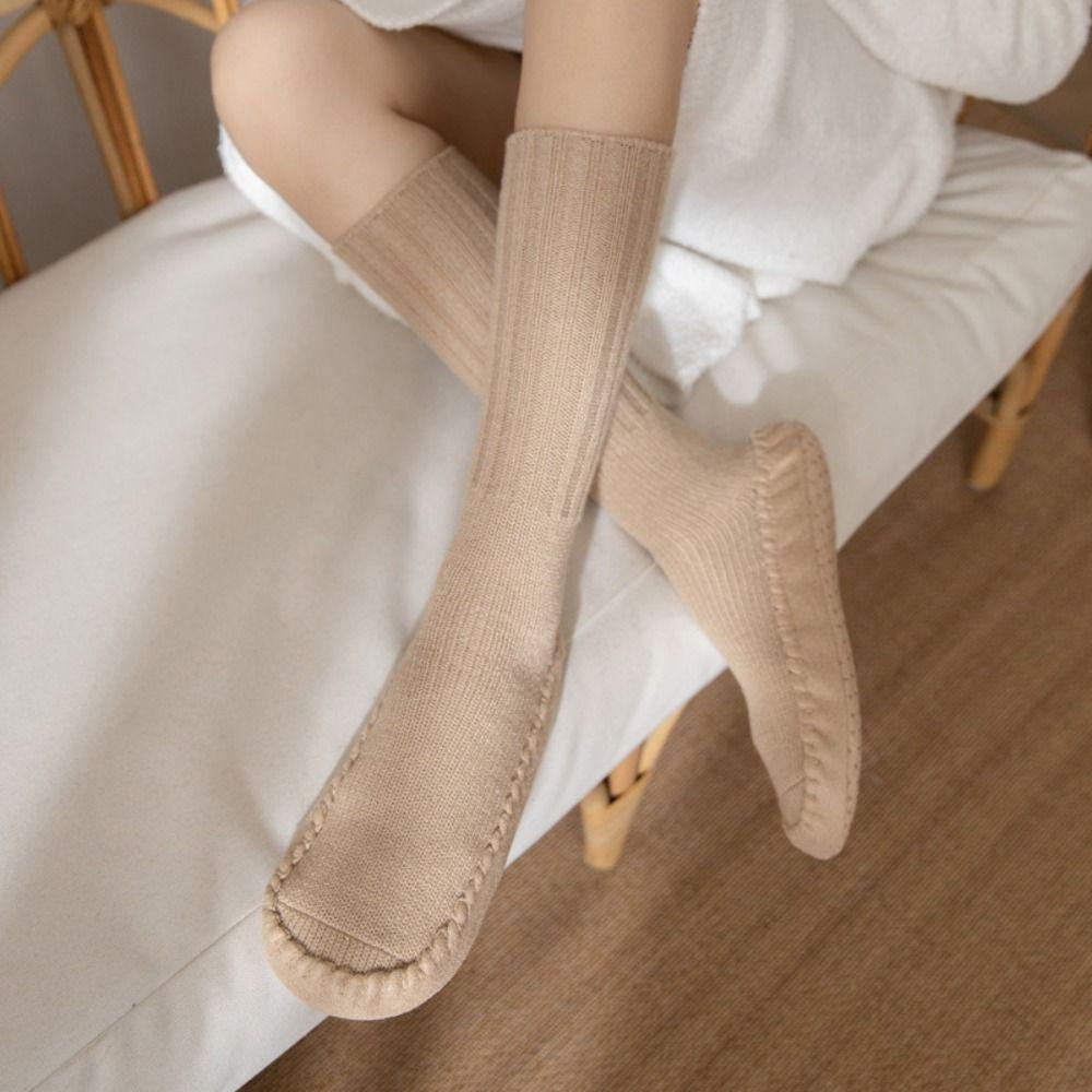 Warm Floor Plush Socks Sleeping Winter Stocking Knitted Knee High Socks Unisex