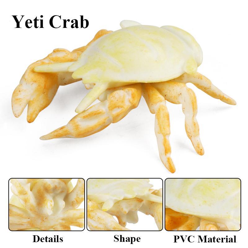 Oenux Simulation Ocean Sea Life Animals Model Lovely Crab Action Figures Toy Cake Toppers Collection Jouet Kids Education Gift
