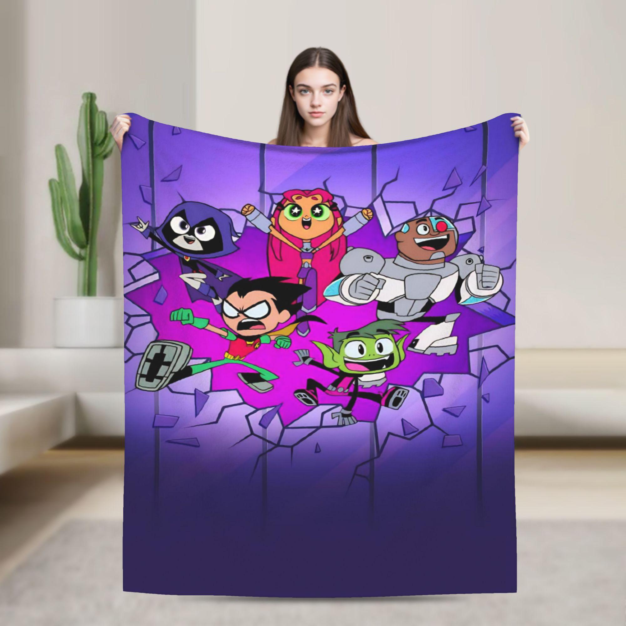 

Teens Titans Go Beast Boy Blanket Airplane Travel Flannel Bedding Throws For Couch Chair Sofa Bed Super Soft Bedspread Gift Idea 75x90cm