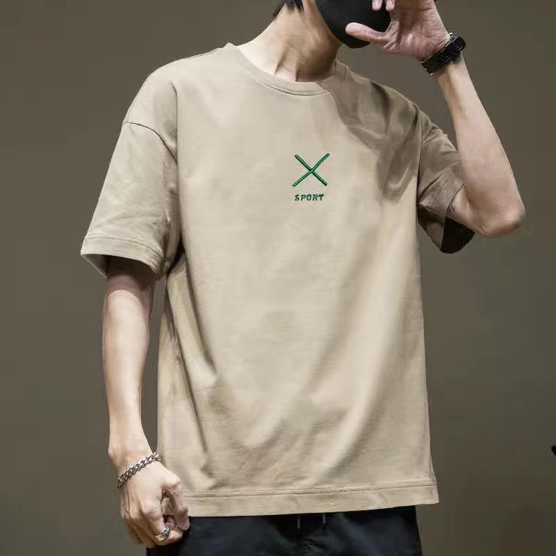 Men Short Sleeve Print Cotton T Shirt Summer Tops