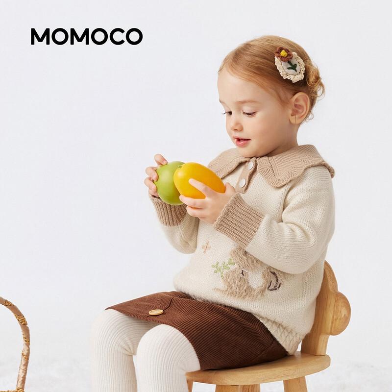 MOMOCO Girls' Cute Squirrel Lapel Knitted Sweater