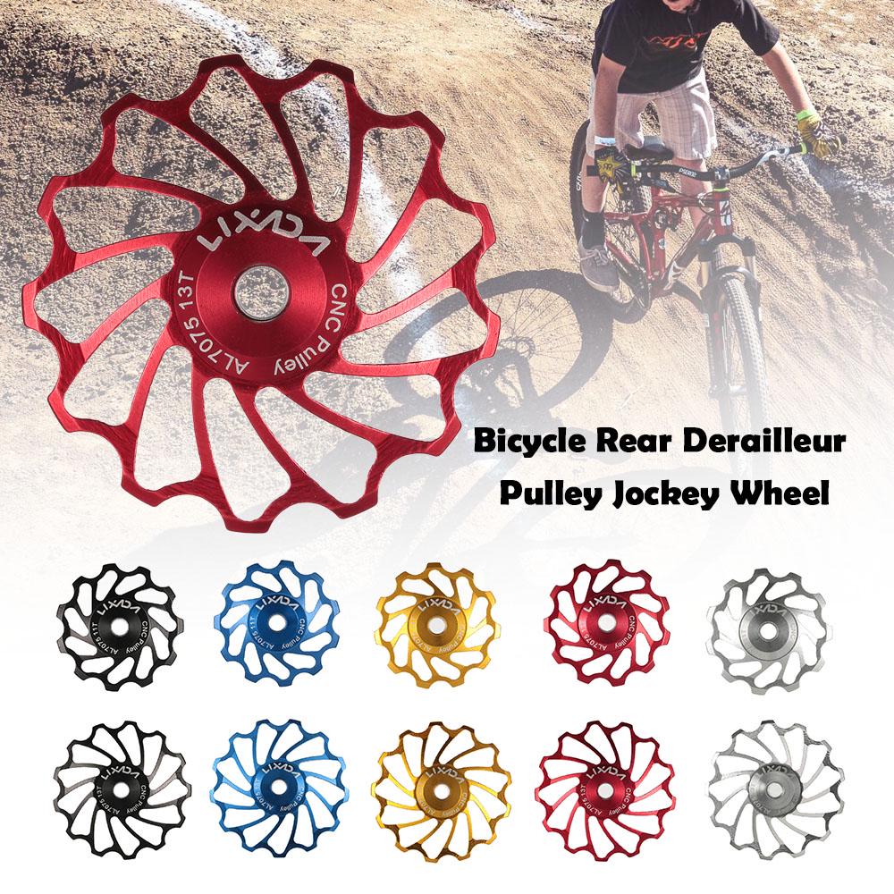 Lixada MTB Road Bike Ceramic Pulley 7075 Aluminum Alloy Rear Derailleur 13T Guide Cycling Ceramics