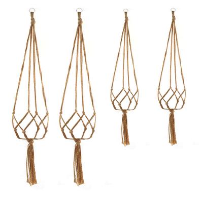 Gardening Green Hemp Rope Hemp Cord Net Hanging Net Flower Pot Hanging Basket Plant Pocket Hanging Flower Pot