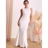 Foreign Trade Order Lu's New Simple Backless Sheath Fishtail White Light Wedding Dress Cocktail Party Formal Dress Dress