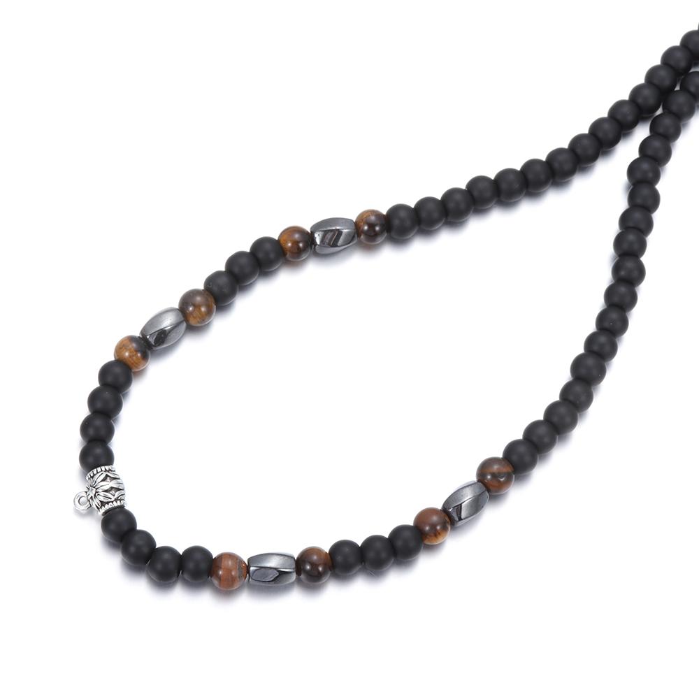 Hot Sale Jewelry Reiki Volcanic rock Hematite Stone Bead Necklace Healing Balance