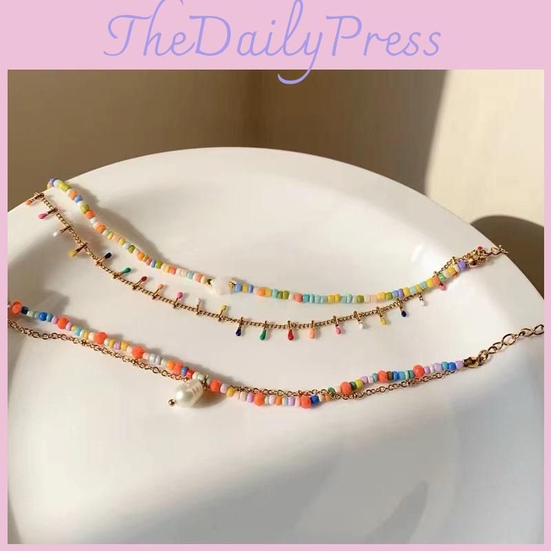 Alloy Elegant Geometric Beaded Bracelets For Women Summer 2024 Fashion Highend