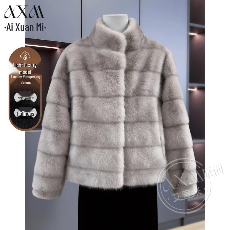 Damen Wintermantel aus Kunstnerzfell