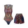 Mesh High Waist Sexy Swimsuit Women Summer Bathing Suit Bikini Set Long Sleeve Swimwear Beach Swimming Suit For Female