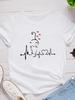 Cat Heartbeat Print Women T Shirt Short Sleeve O Neck Loose Women Tshirt Ladies Tee Shirt Tops Clothes Camisetas Mujer