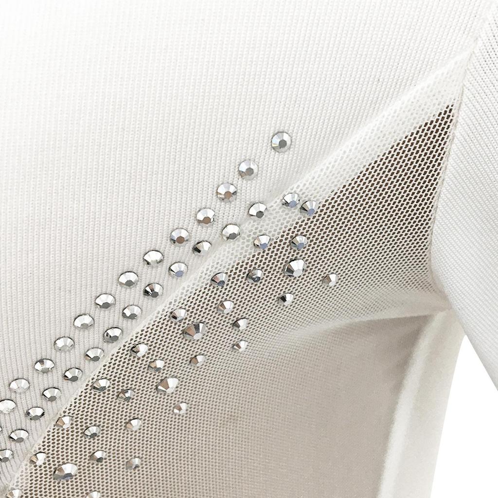 X5337: Sexy Deep V Rhinestone Party Dress with See-through Midi Skirt - European Fashion New Arrival