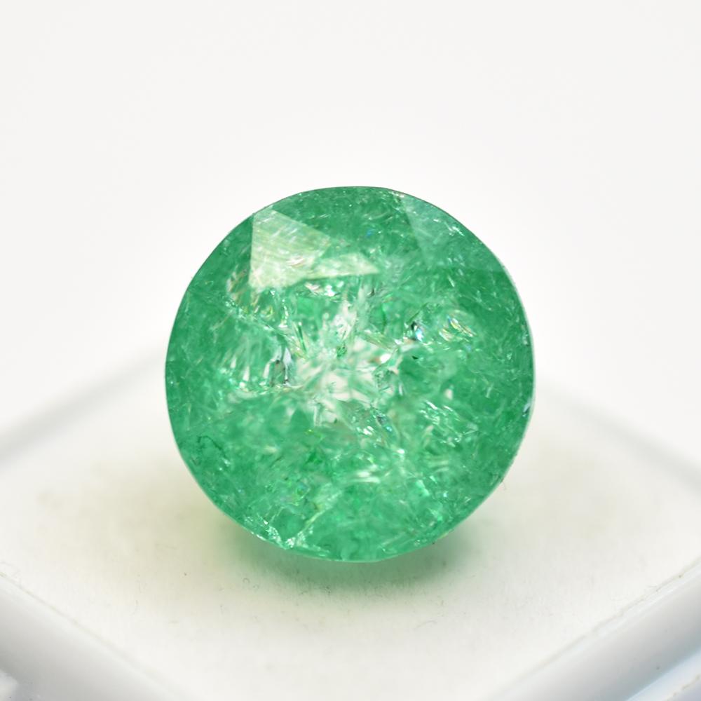 Natural Green Emerald Loose Gemstone Colombian 21 Ct Round Shape for Jewelry Making and Crafts