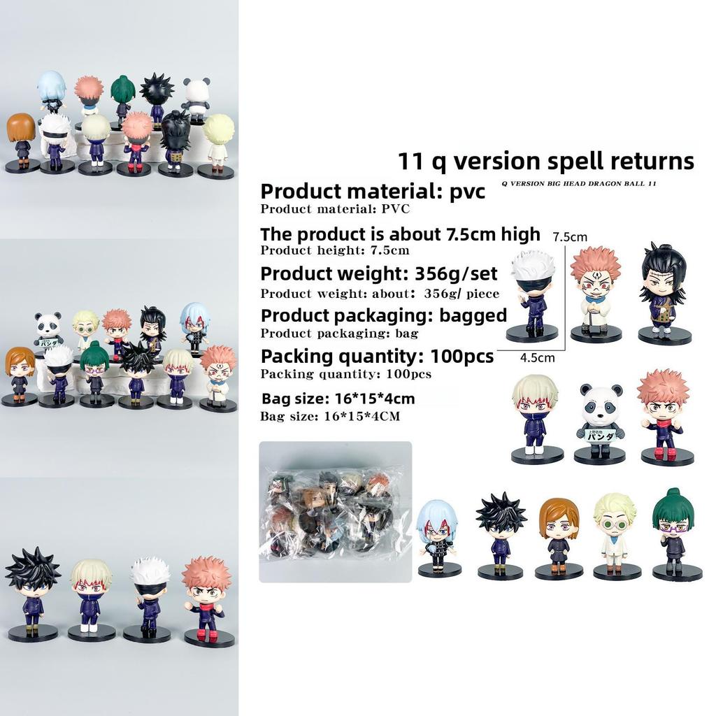 Jujutsu Kaisen Pvc Figure Set With 11 Chibi Characters For Anime Enthusiasts And Collectors