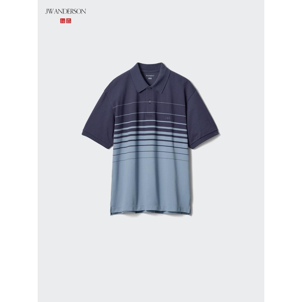 Uniqlo Japan Dry Kanoko Border Polo Shirt