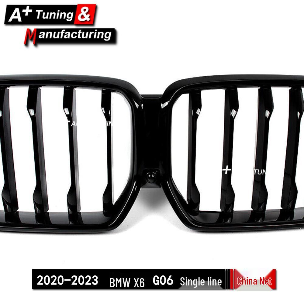 Gloss Black Single Bar Front Grille for BMW X6 G06 (2020-2023)