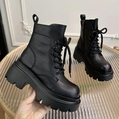 Thick-soled Martin Boots Women's New Autumn and Winter Boots Single Boots Heightening Fashionable Small Short Boots