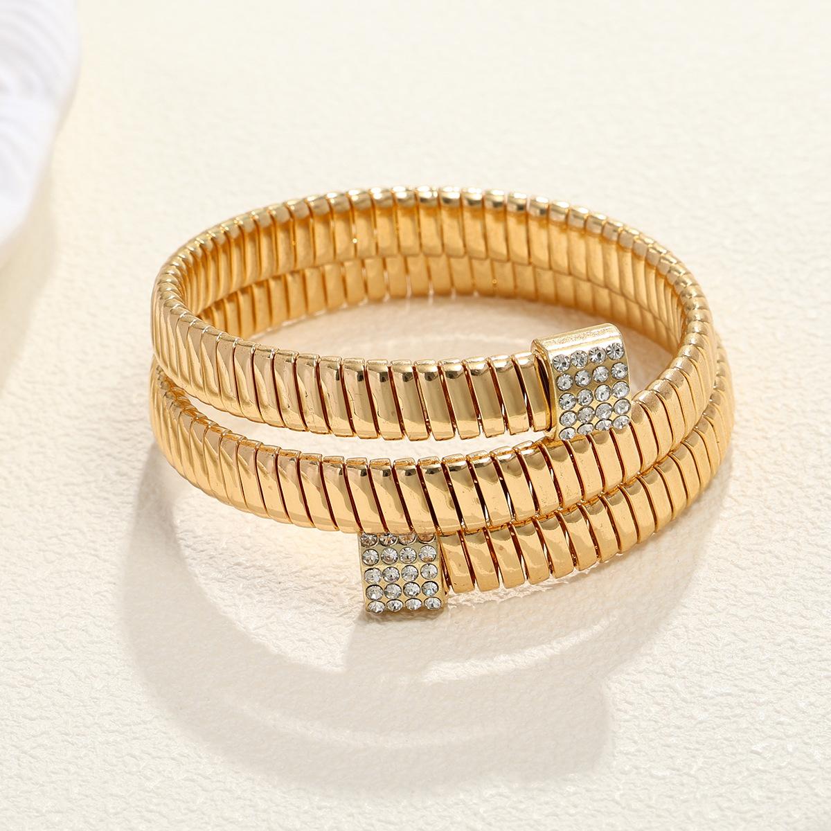 Многослойный браслет, инкрустированный бриллиантами, высококлассный модный крутой браслет с выразительной индивидуальностью, браслет ювелирные изделия