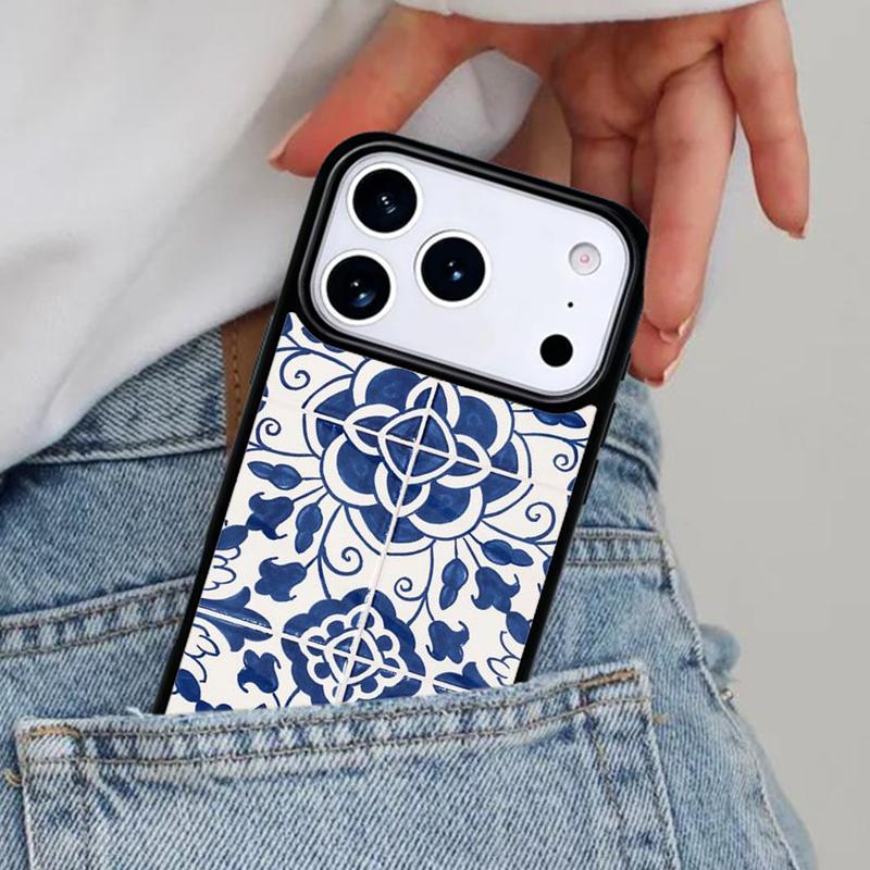 Moroccan Tiles Pattern soft Phone Case for iPhone 17ProMax 12 13 14 15 16e 17 Pro Max Plus Air Cover