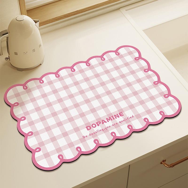 1Pc Absorbent Kitchen Drain Mat Household Insulated Table Counter Quick-drying Non-slip Placemat