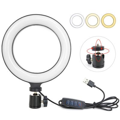16cm 6 Inch Ring Light USB Charge Selfie LED Lamp Dimmable Photography Ringlight For Live Photo Photography Studio Live Makeup
