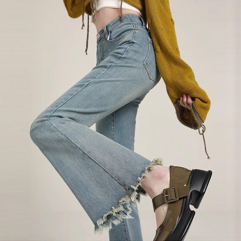 

Petite-Friendly High-Waisted Light Micro-Flare Jeans for Women - Slimming, Cropped, Spring/Summer 2026 New Arrival M (Recommended 98-110 lbs)