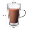 Double-wall Borosilicate Heat-resistant Glass Coffee Cup Insulated Milk Cup 380ml Without Handle