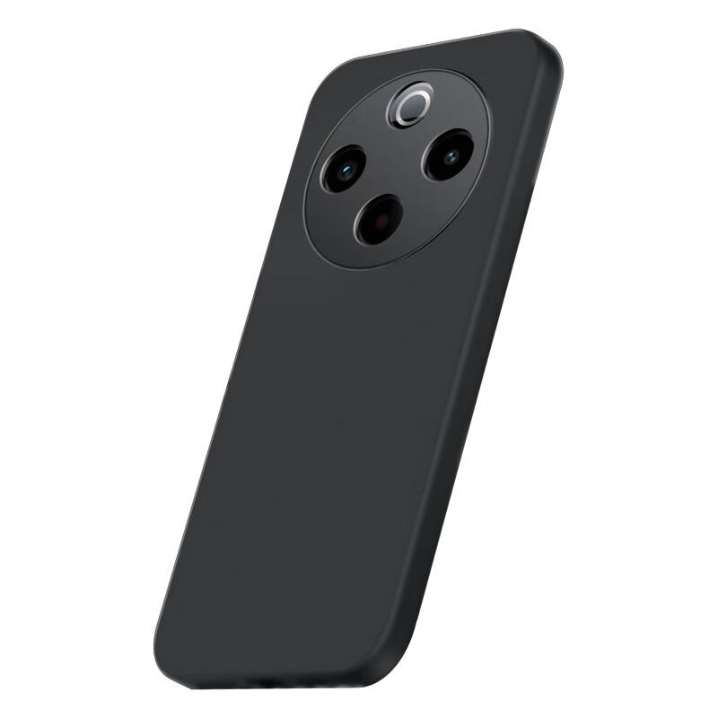 Freeson Phone Case for Vivo Y300 Pro, Simple Lightweight Full Protection Shockproof Frosted TPU Soft (With Ring Holder), Black